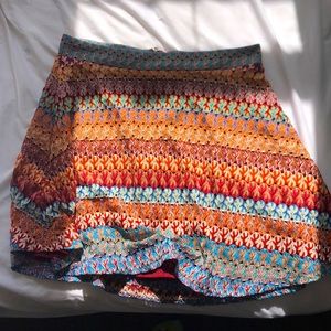 Topshop lacey/emroidery colorful skirt with a zipper